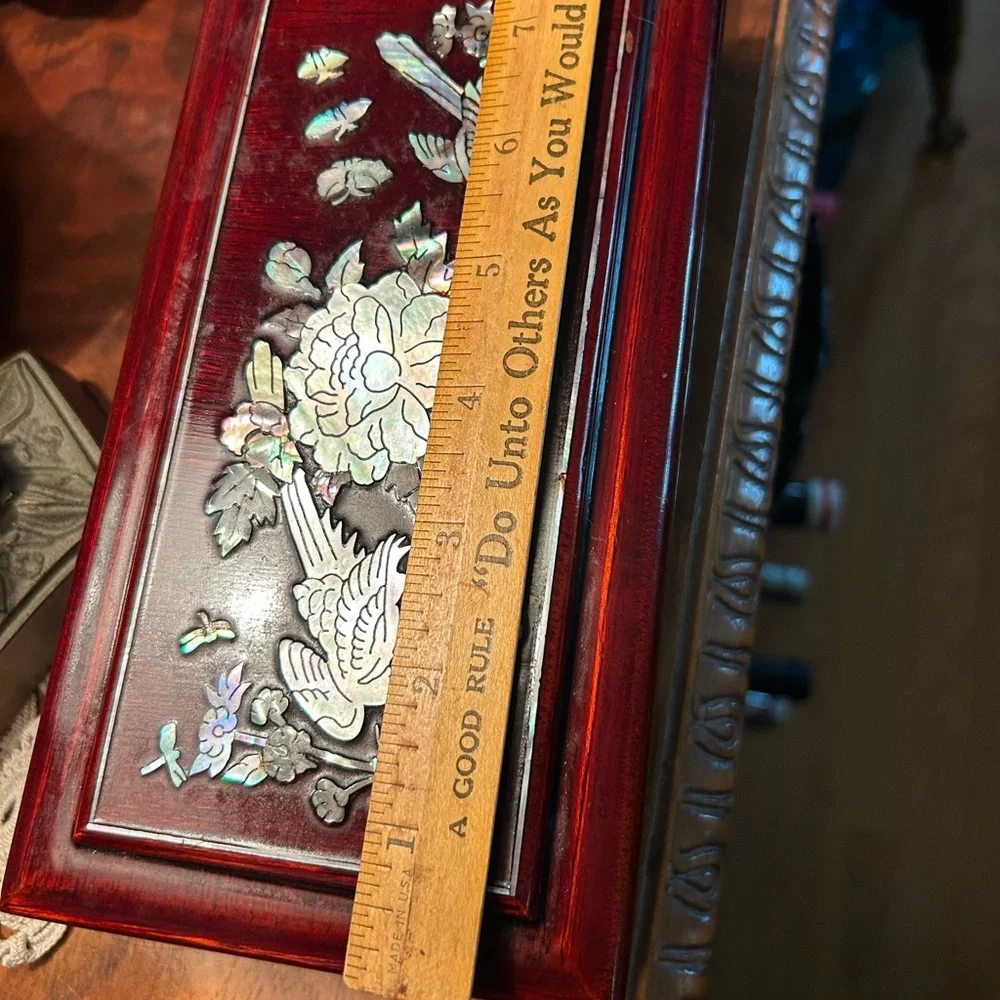 Vintage Inlaid MOP Wooden Jewelry Box